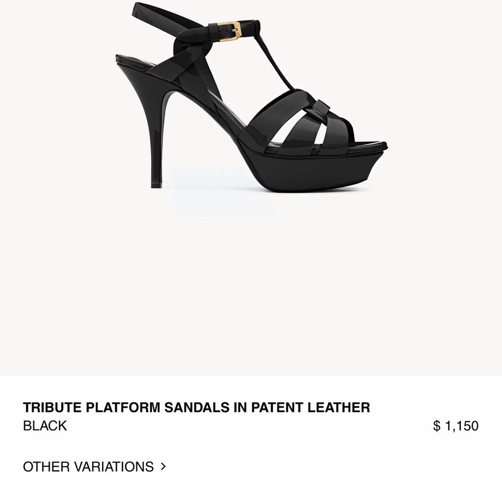 Saint Laurent Black Strappy Heels - Picture 7 of 12